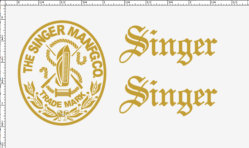 Singer 20 Toy Sewing Machine Restoration Decals Script Letters Keeler