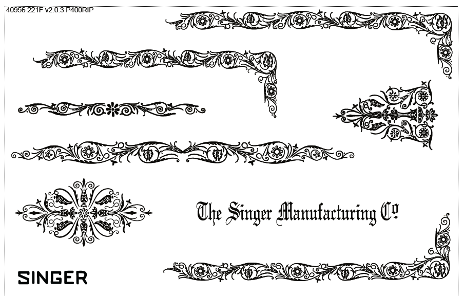 Custom Singer 221 Featherweight Decals for Restorations Filigree Design ...