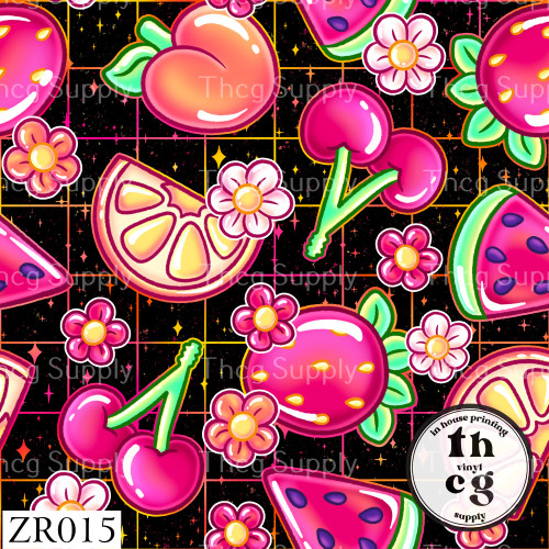 ZR015 Neon Fruits Black