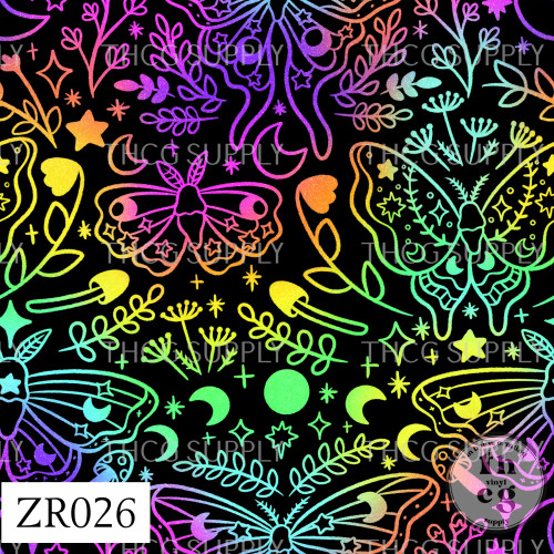 ZR026 Mystical Moths Black