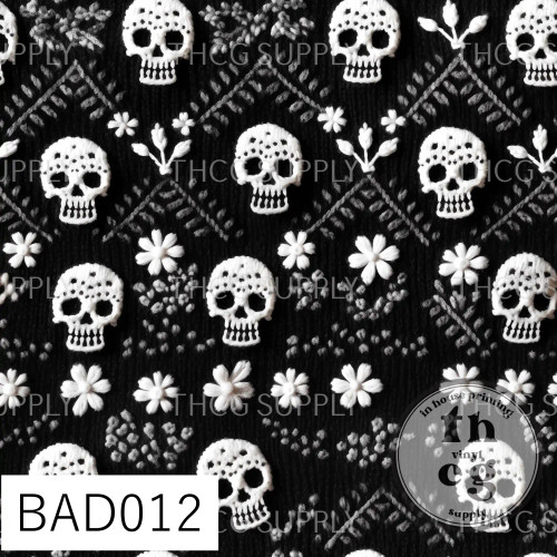 BAD012 Embroidery Skulls