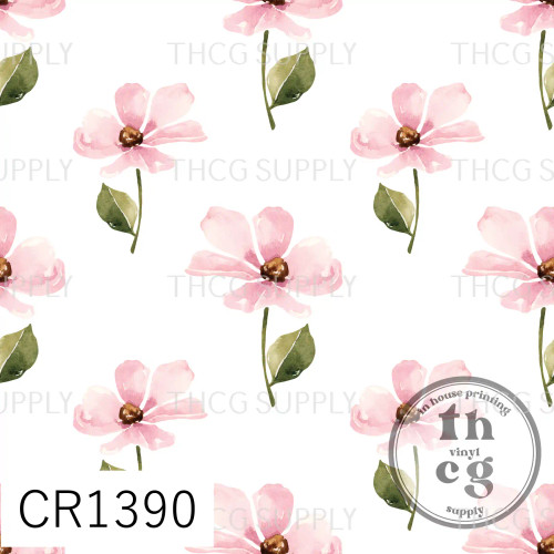 CR1390 Wildflower  Fields Pink Flowers White