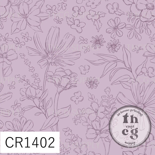 CR1402 Wildflower Fields Sketched Floral Light Purple