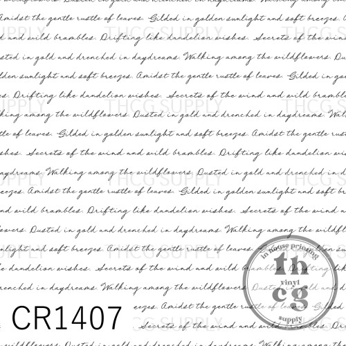 CR1407 Wildflower Fields Vintage Script White