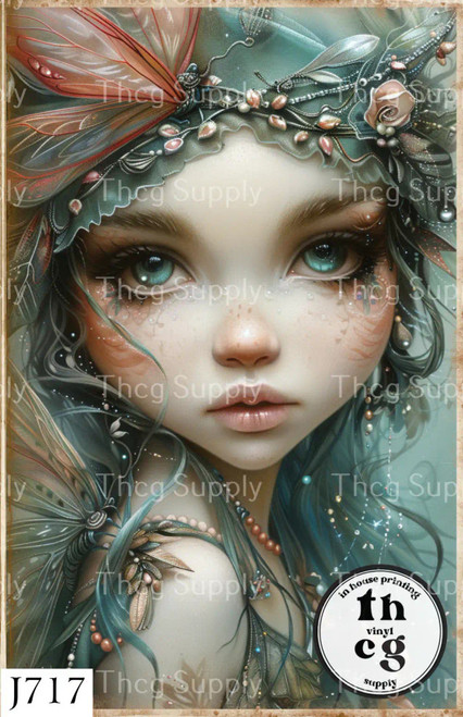 Journal Panel Retail - J717 Blue Fairies A6 Litchi Vinyl