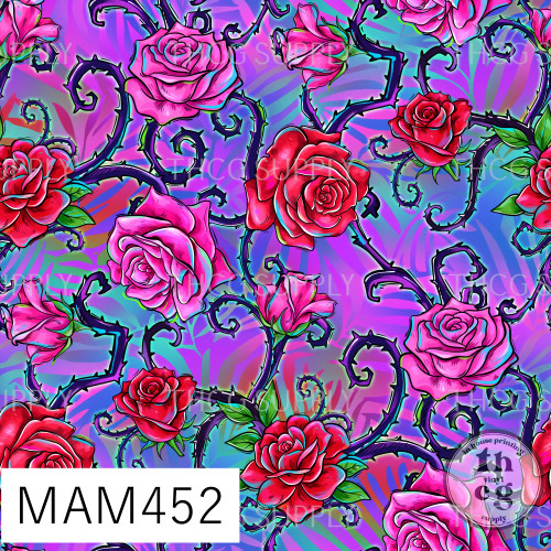 MAM452 Sleepy Princess Rainbow leaves purple and roses
