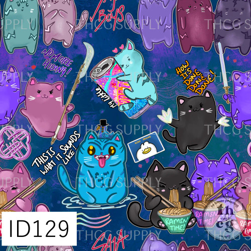 ID129 Kpop kitties blue