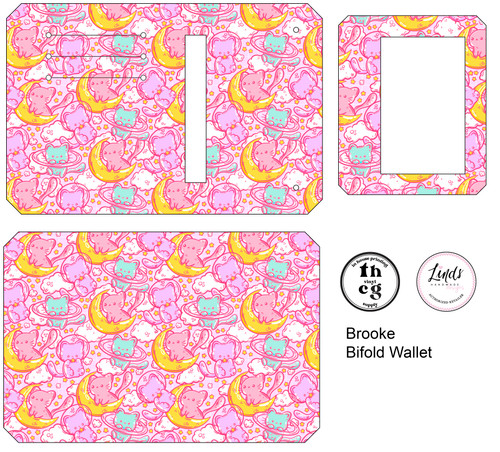 Cut and Sew - Brooke Bifold Wallet HS421 Space Kitties