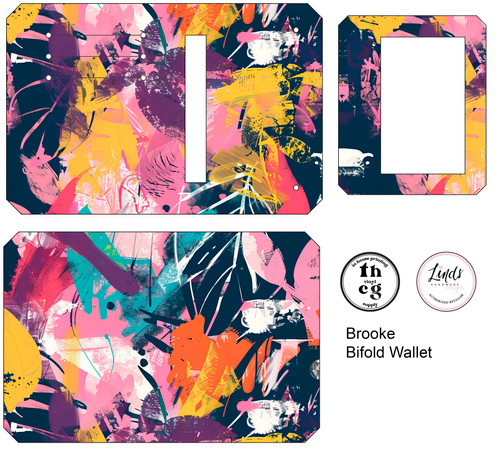 Cut and Sew - Brooke Bifold Wallet THCG1018 Abstract Florals