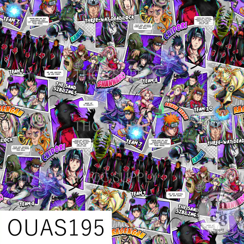 OUAS195 Naruto Comic Style Grey