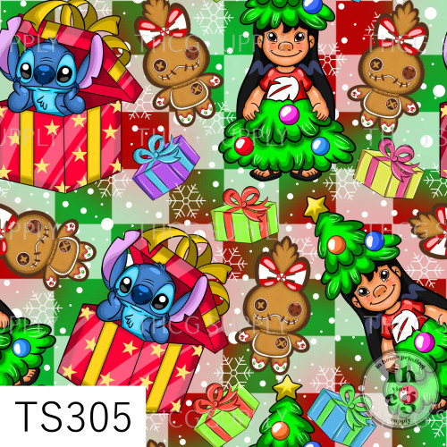 TS305 Alien Gift Red Green Checker