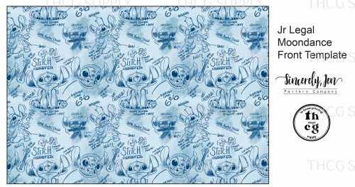 Cut and Sew Retail - Moondance Front  Template JR Legal ID047 Blue Alien on Litchi Vinyl