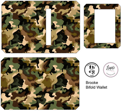 Retail Cut and Sew - Brooke Bifold Wallet THCG1285 Camouflage on Smooth Vinyl