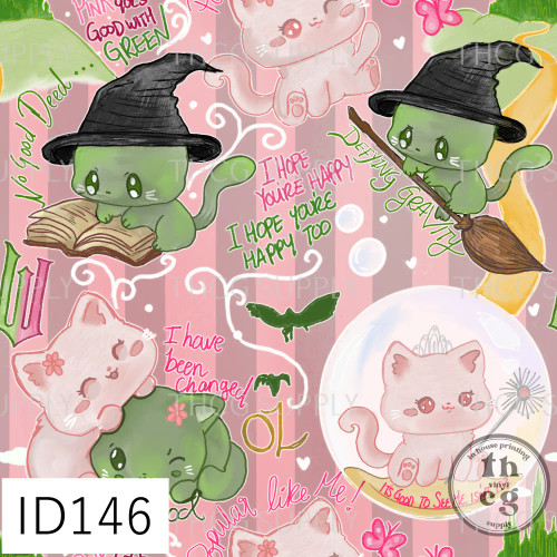 ID146 Wicked Kitties Pink Stripes