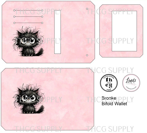 Cut and Sew - Brooke Bifold Wallet black cats