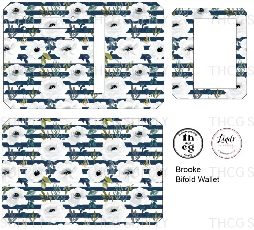 Cut and Sew - Brooke Bifold Wallet CR813 Avaleigh Floral on Stripes