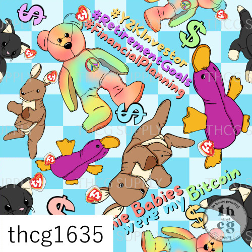 THCG1635 Beanie Babies Blue Checkered