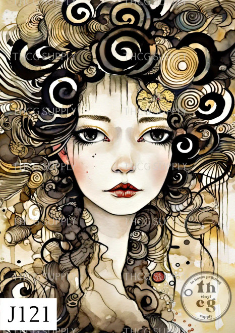 Journal Panel - J121 Ginny Alcohol And Ink Style Woman Collage