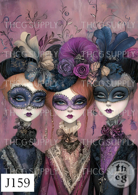 Journal Panel - J159 Mauve Victorian Girl