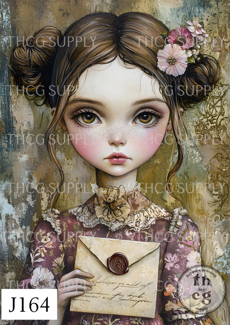 Journal Panel - J163 Mauve Victorian Girl
