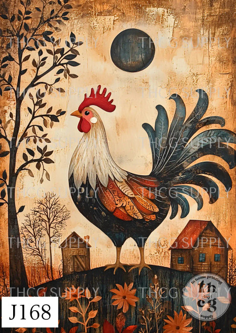Journal Panel - J168 Rustic Farm Rooster