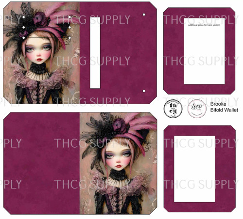 Cut and Sew - Brooke Bifold Wallet J158 Mauve Victorian Girl