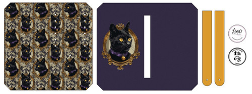 Retail Cut and Sew - Purse Pal ZD Black Cat on  litchi vinyl