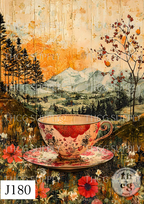 Journal Panel - J180  Whimsical Folklore Teacup