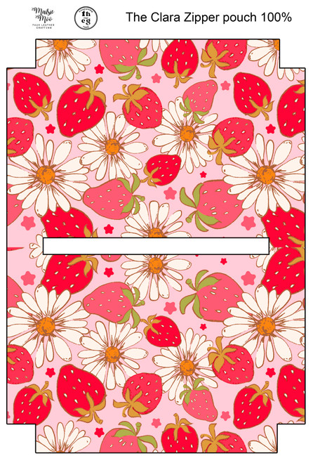 Cut and Sew - Clara Zipper Pouch MB099 MB099 Mimi Strawberries