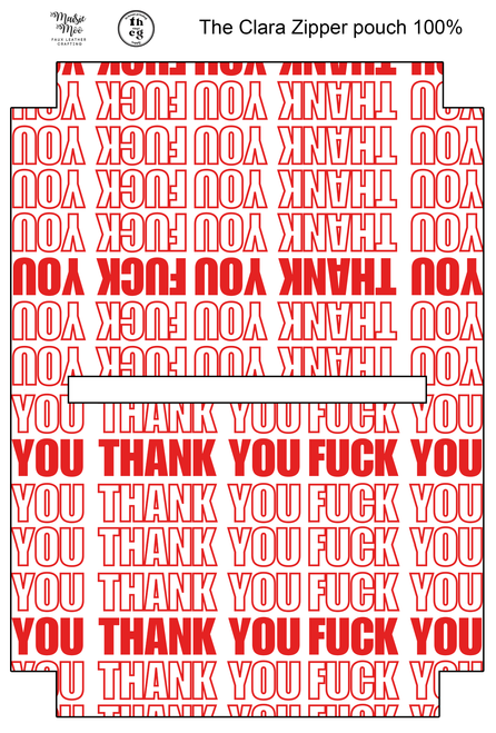 Cut and Sew - Clara Zipper Pouch JCD239 Thank You FU