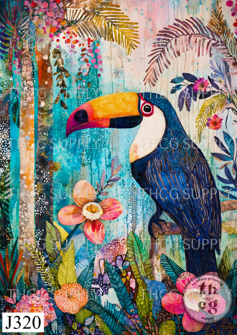 Journal Panel -J320 Pastel Whimsy Toucan