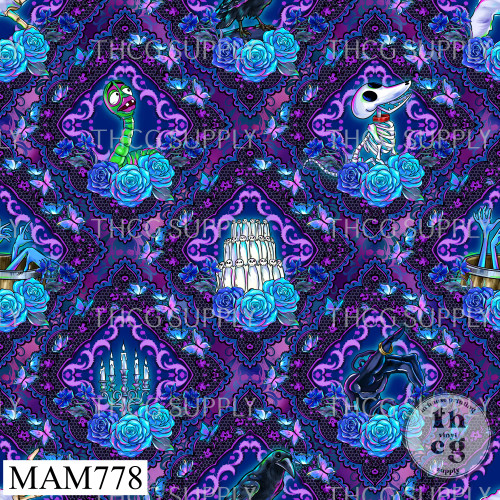MAM778 Corpse Bride Lace Dark Purple
