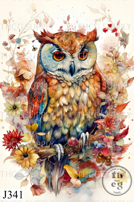 Journal Panel -J341 Vintage Style Owl