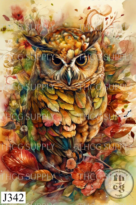 Journal Panel -J342 Vintage Style Owl