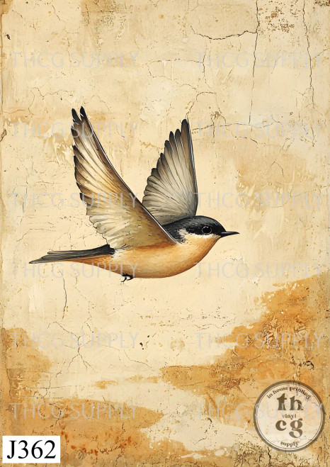 Journal Panel -J362  Whimsical Desert Flying Bird
