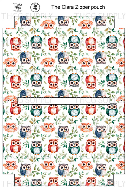 Cut and Sew - Clara Zipper Pouch THCG1763 Cute Owls