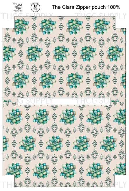 Cut and Sew - Clara Zipper Pouch THCG1750 Western Cactus