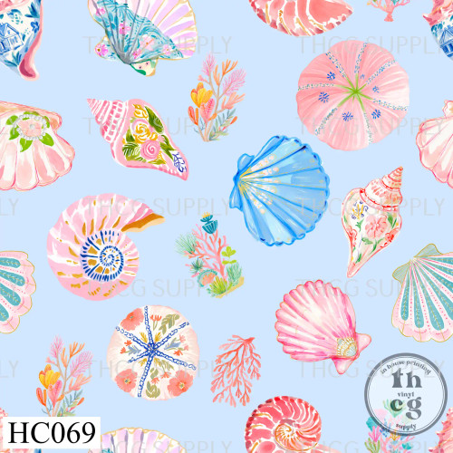 HC069 Pretty Shells light blue