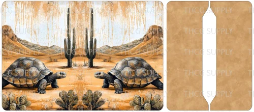 Cut and Sew - Mini Notebook Cover J348 Whimsical Desert Tortoise