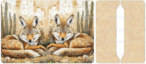Cut and Sew - Mini Notebook Cover J349 Whimsical Desert Fox