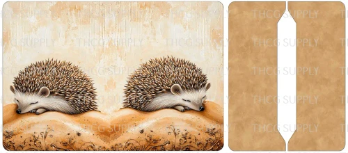 Cut and Sew - Mini Notebook Cover J355 Whimsical Desert Hedgehog