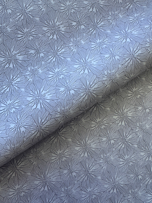 Starburst Petals  Embossed Faux Leather Vinyl - Dusty Periwinkle