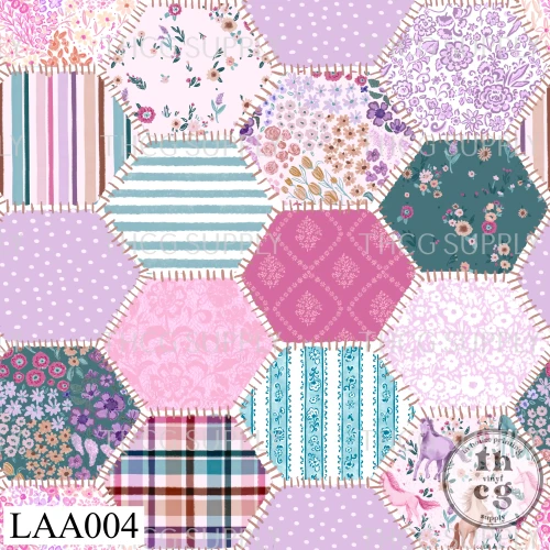 LAA004 Unicorn floral patchwork