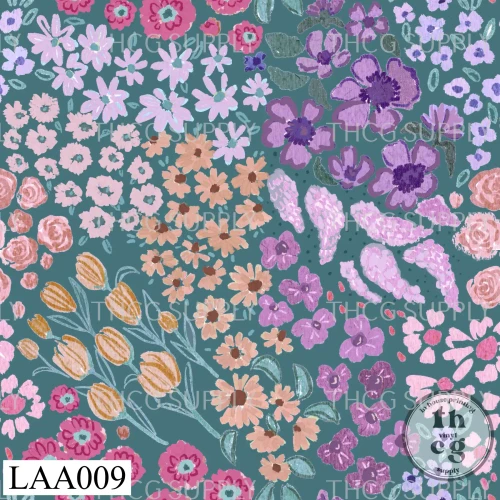 LAA009 Fairytale floral field pink