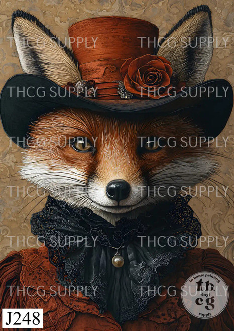 Retail Journal Panel  - J248 Anthro Fox A4 size on Canvas