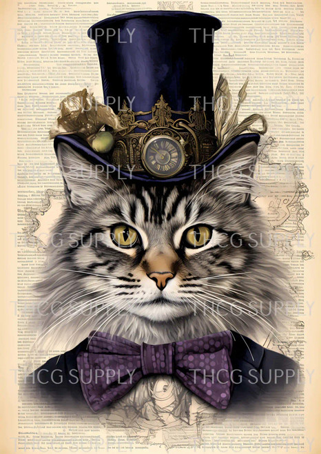 Retail Journal Panel  - ZD Cat Bow a4 size on Canvas