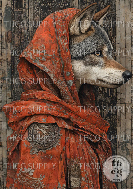 Retail Journal Panel  - J239 Anthro Wolf A4 size on Canvas