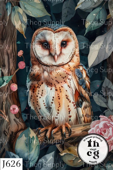 Retail Journal Panel  -  J626 Owl A4 size on Litchi Vinyl