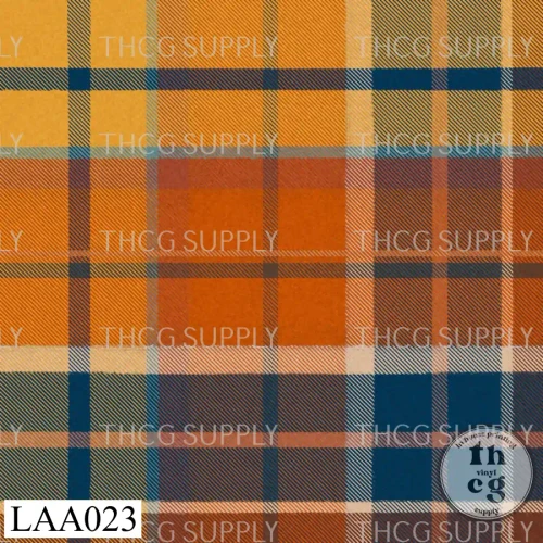 LAA023 Papas plaid mustard navy orange mix