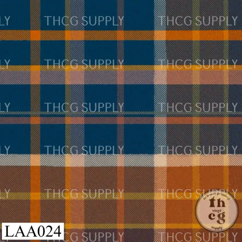LAA024 Papas plaid navy orange mix